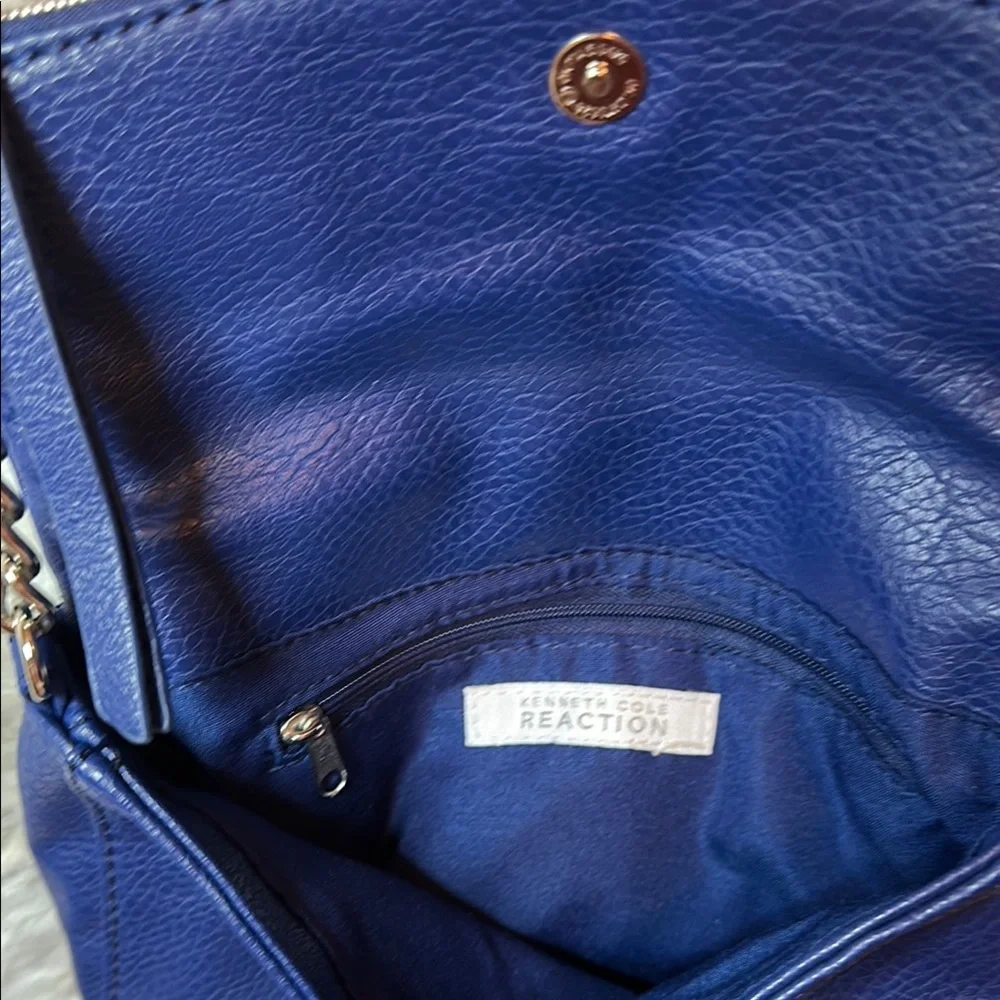 Kenneth Cole Reaction Blue Crossbody Bag with Chain Accent